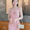 Đầm Dạ Tweed Hai Dây Ôm Đuôi Cá Mới Nhất - VADLADY