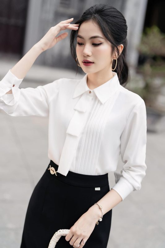 Áo Sơ Mi Công Sở Cổ Đức Cao Cấp Thanh Lịch - VADLADY