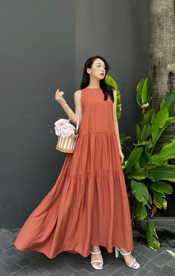 Đầm Baby Doll Tone Cam Thiết Kế Thanh Lịch Cho Nàng Thơ - VADLADY