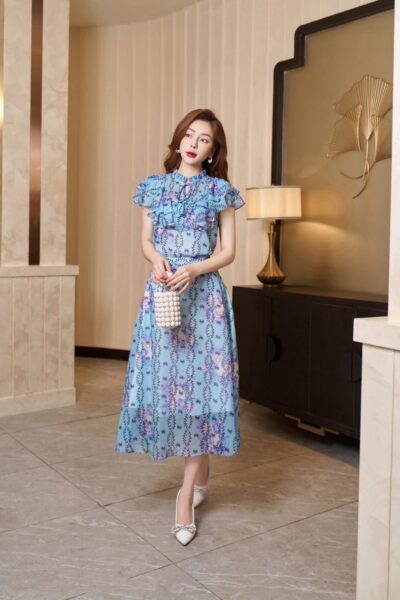 Đầm Tiệc Thiết Kế Họa Tiết Chất Liệu Mát Mới Nhất Hè 2023 - VADLADY