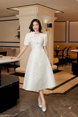 Đầm Trắng Thanh Lịch Nhẹ Nhàng Quyến Rũ - VADLADY