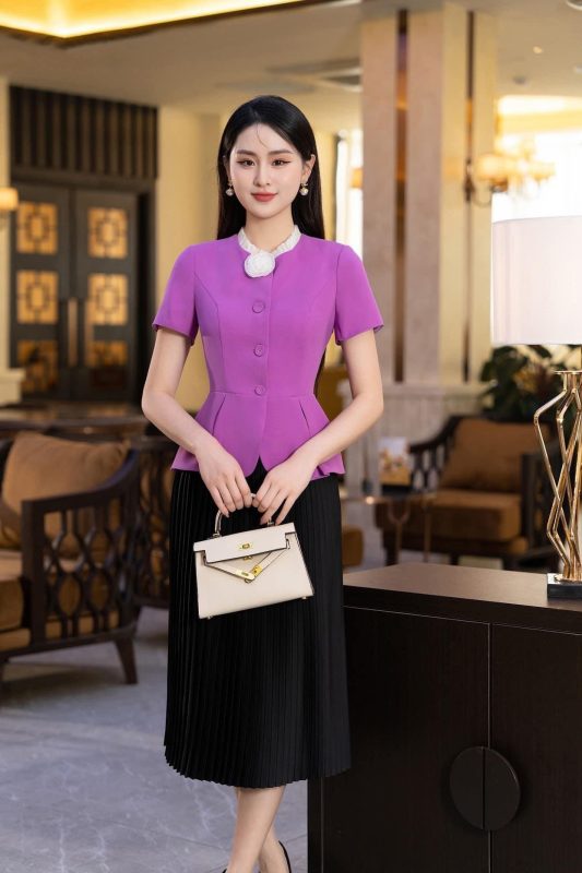 Áo Peplum Trơn Sang Trọng Tone Tím Nhẹ Nhàng Thời Trang Nữ - VADLADY