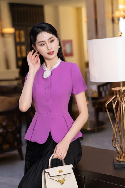 Áo Peplum Trơn Sang Trọng Tone Tím Nhẹ Nhàng Thời Trang Nữ - VADLADY