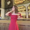 Đầm Thiết Kế Chất Liệu Manggo Ý Đỏ Sang Trọng Yêu Kiều Thời Trang Nữ - VADLADY