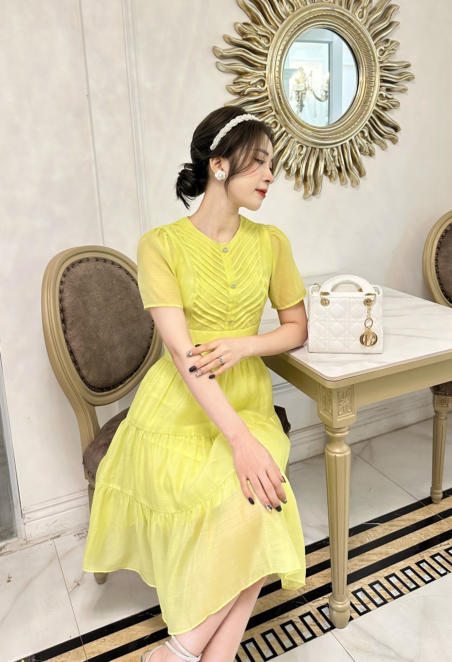 Đầm Thiết Kế Tone Vàng Chanh Nhẹ Nhàng Hè Thời Trang Nữ - VADLADY