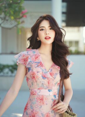 Đầm/Váy Đẹp Vạt Chéo Bèo Tay Nhẹ Nhàng Sang Trọng - VADLADY