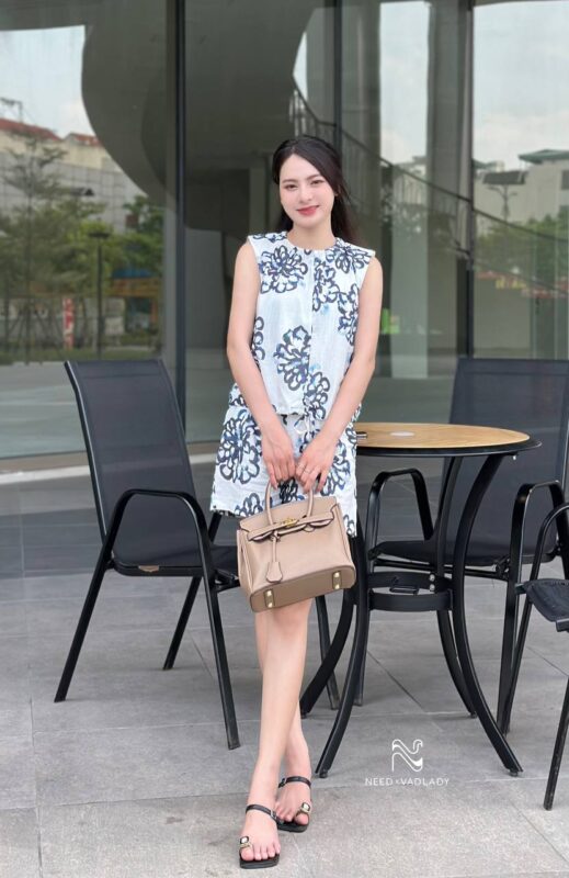 Set Bộ Linen In Họa Tiết Quý Phái Thanh Nhã - VADLADY