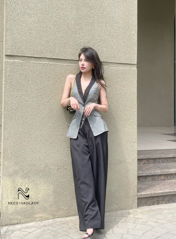 Set/Bộ Vest Thiết Kế Kẻ Caro Sang Trọng Yêu Kiều - VADLADY