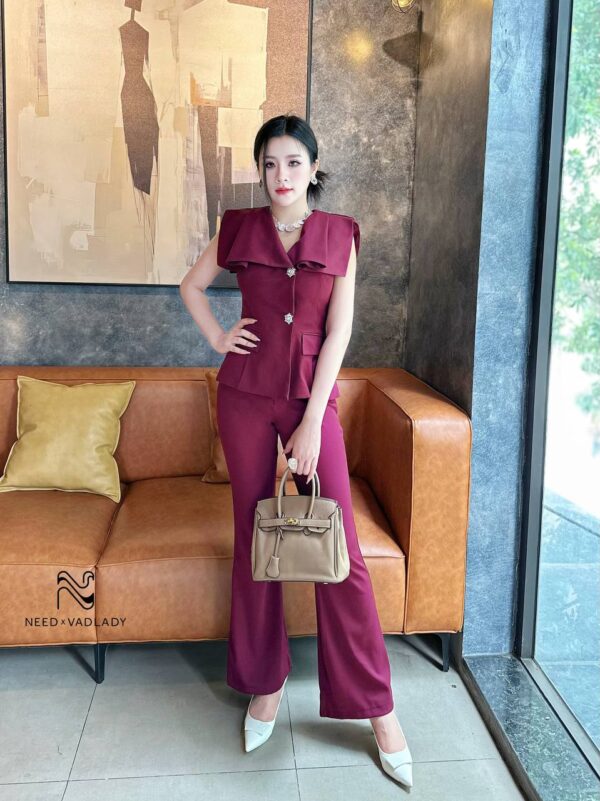 Set/Bộ Vest Dáng Ôm Quần Ống Loe Thời Thượng - VADLADY