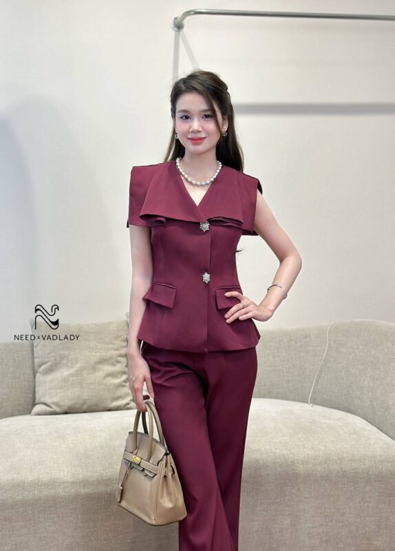 Set/Bộ Vest Dáng Ôm Quần Ống Loe Thời Thượng - VADLADY