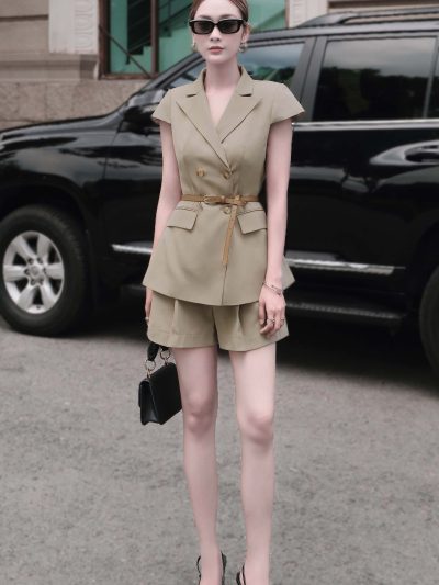 Set Đồ Vest Nữ Tay Ngắn Quần Short Suông Cao Cấp - VADLADY
