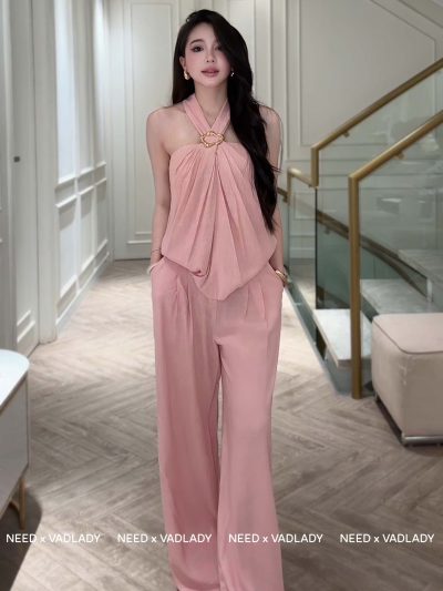 Set Áo Cổ Yếm Quần Suông Thời Trang Nữ Hiện Đại - VADLADY