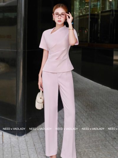 Set Áo Kiểu Quần Dài Tím Pastel Sang Trọng - VADLADY