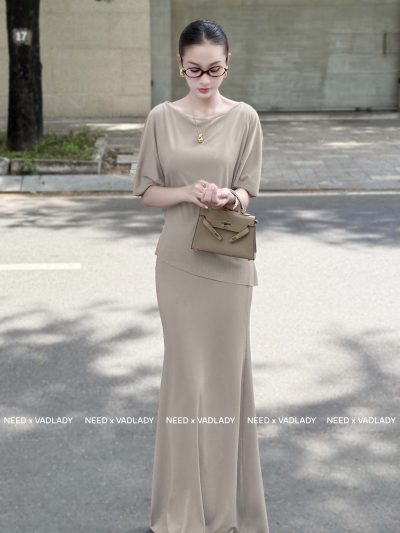 Set Váy Nữ Suông Thanh Lịch Cổ Thuyền Sang Trọng - VADLADY