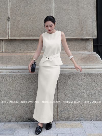Set Đồ Công Sở Màu Trắng Dáng Dài Thanh Lịch – VADLADY