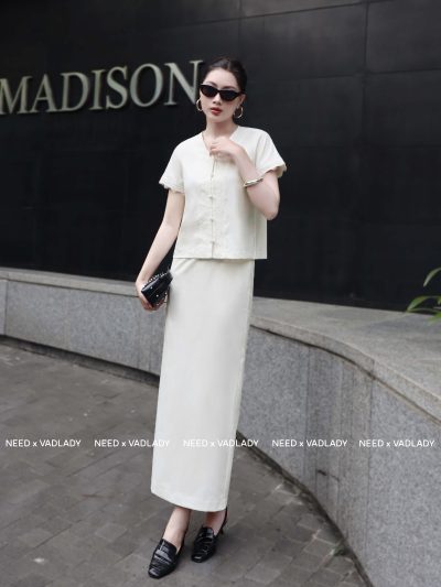 Set Áo Váy Chéo Nhật Phối Ren Nữ Tính - VADLADY