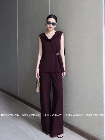 Set Công Sở Quần Ống Rộng Áo Không Tay - VADLADY
